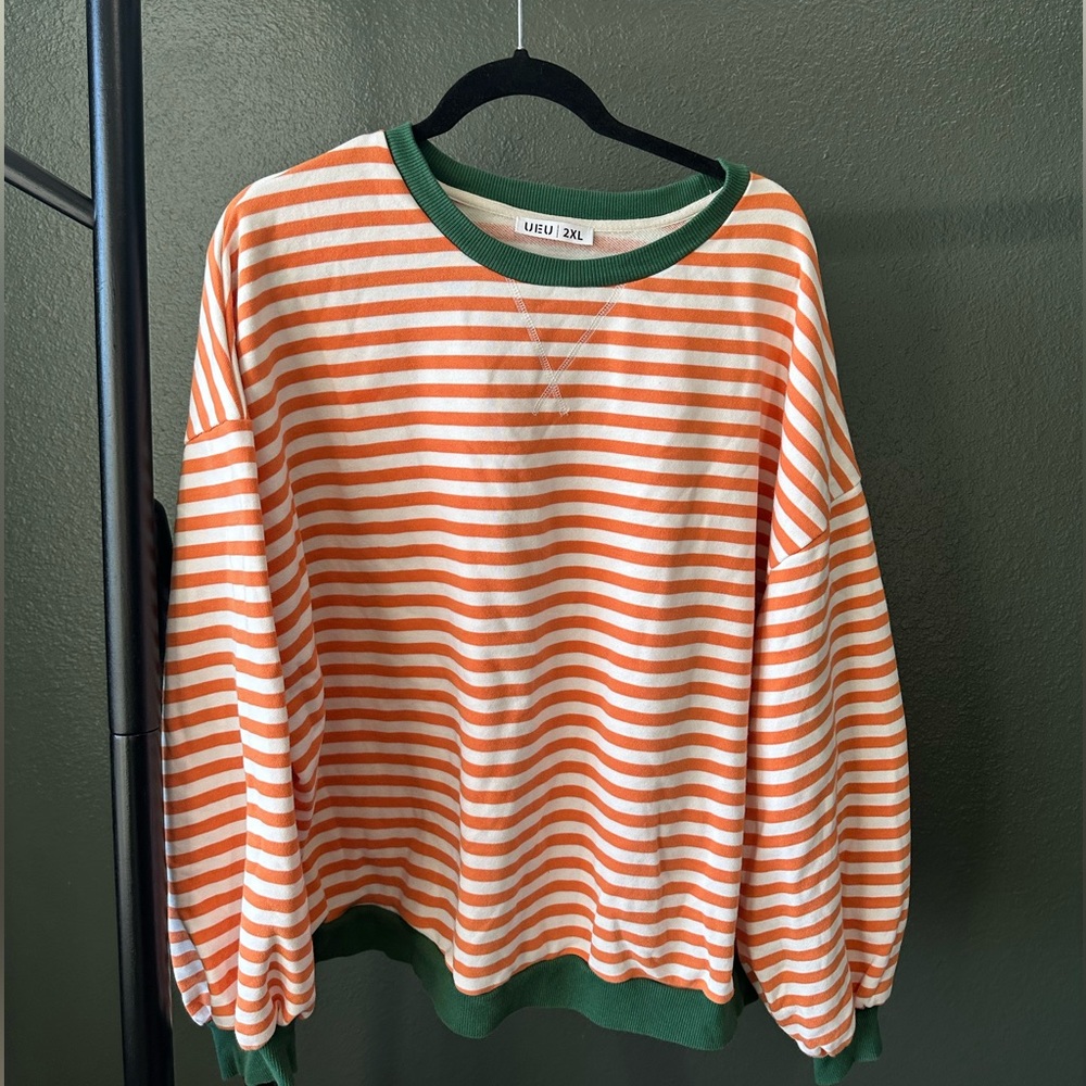 Striped Oversized Sweatshirt - XXL